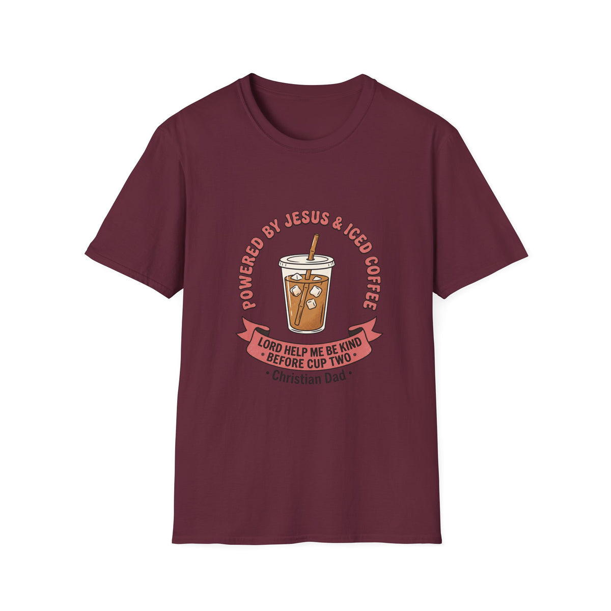 Powered by jesus and iced coffee T-shirts
