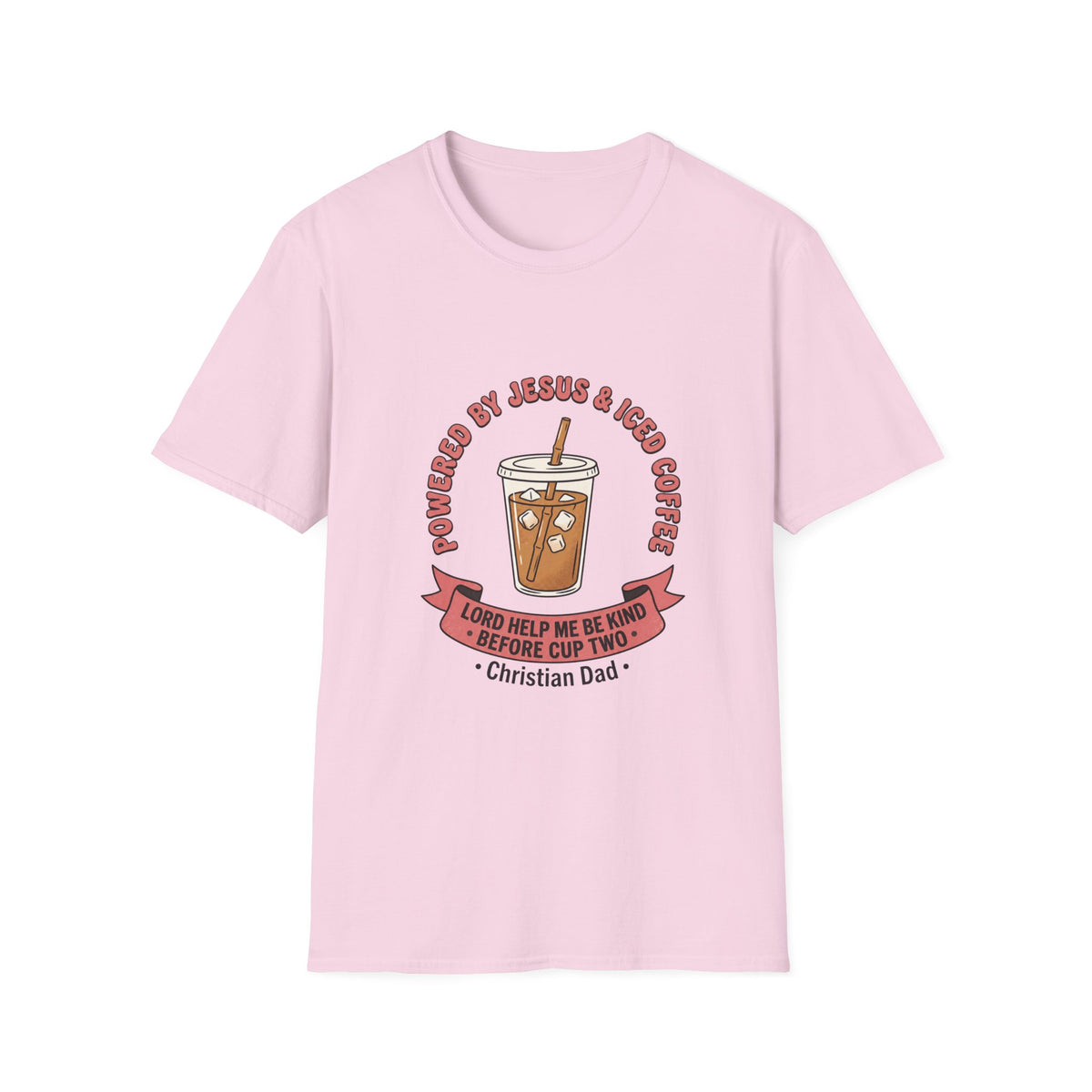 Powered by jesus and iced coffee T-shirts