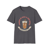Powered by Jesus and iced coffee T-shirts copy
