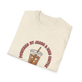Powered by jesus and iced coffee T-shirts
