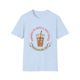 Powered by Jesus and iced coffee T-shirts copy